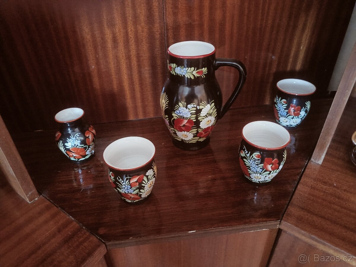 Chodská keramika bílá a černá po babičce - 4