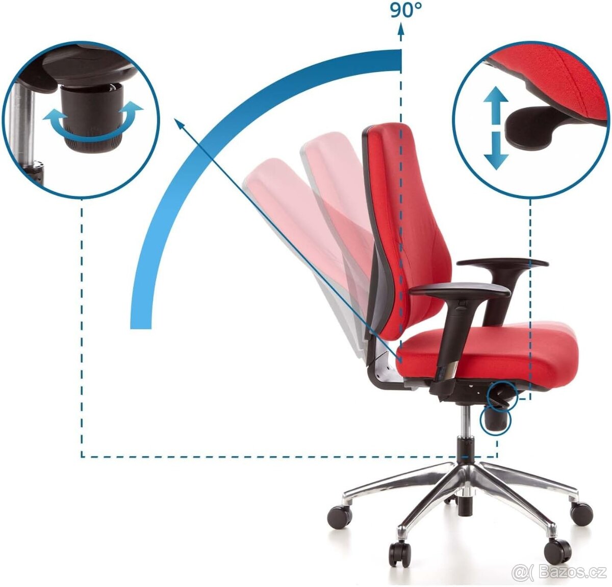 Ergonomické kancelářské křeslo hjh OFFICE PRO - TEC 200 - 4