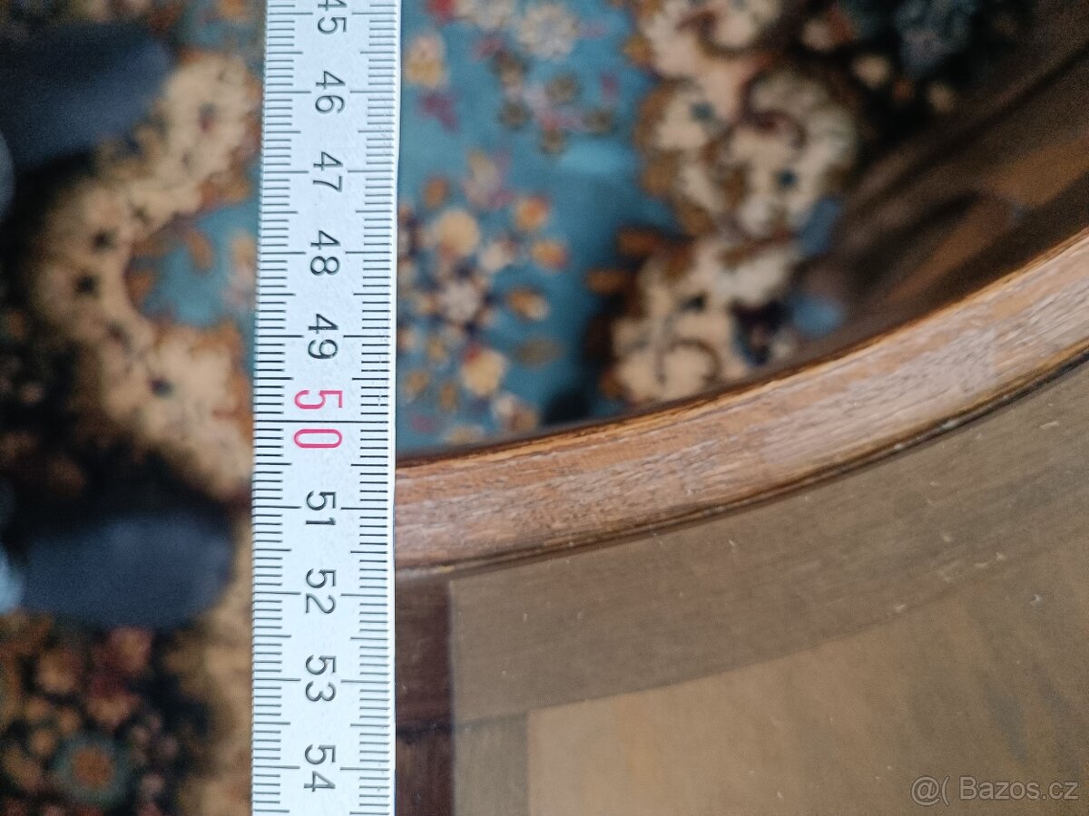 Stolek, 6 dílný, masiv - kouřové sklo - 4