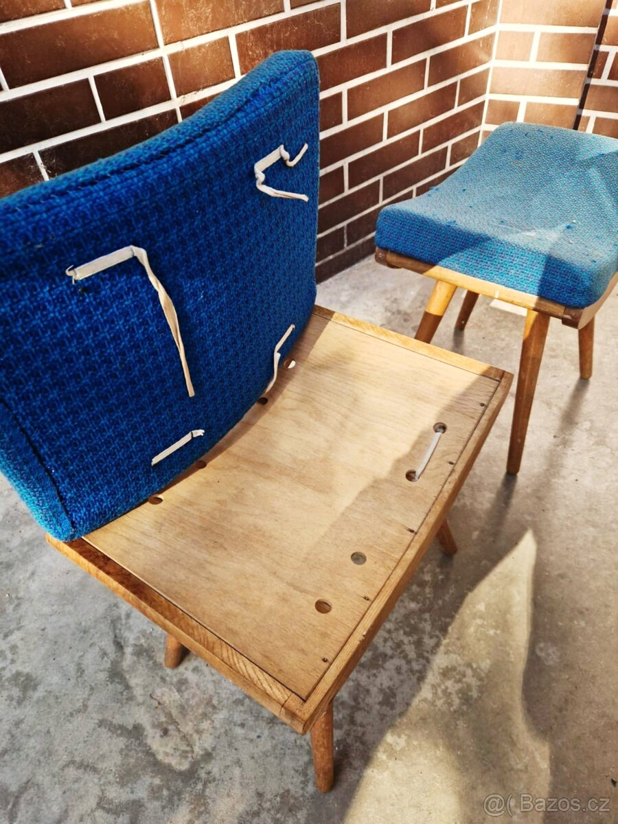 Starožitné retro stoličky - dva kusy - 4