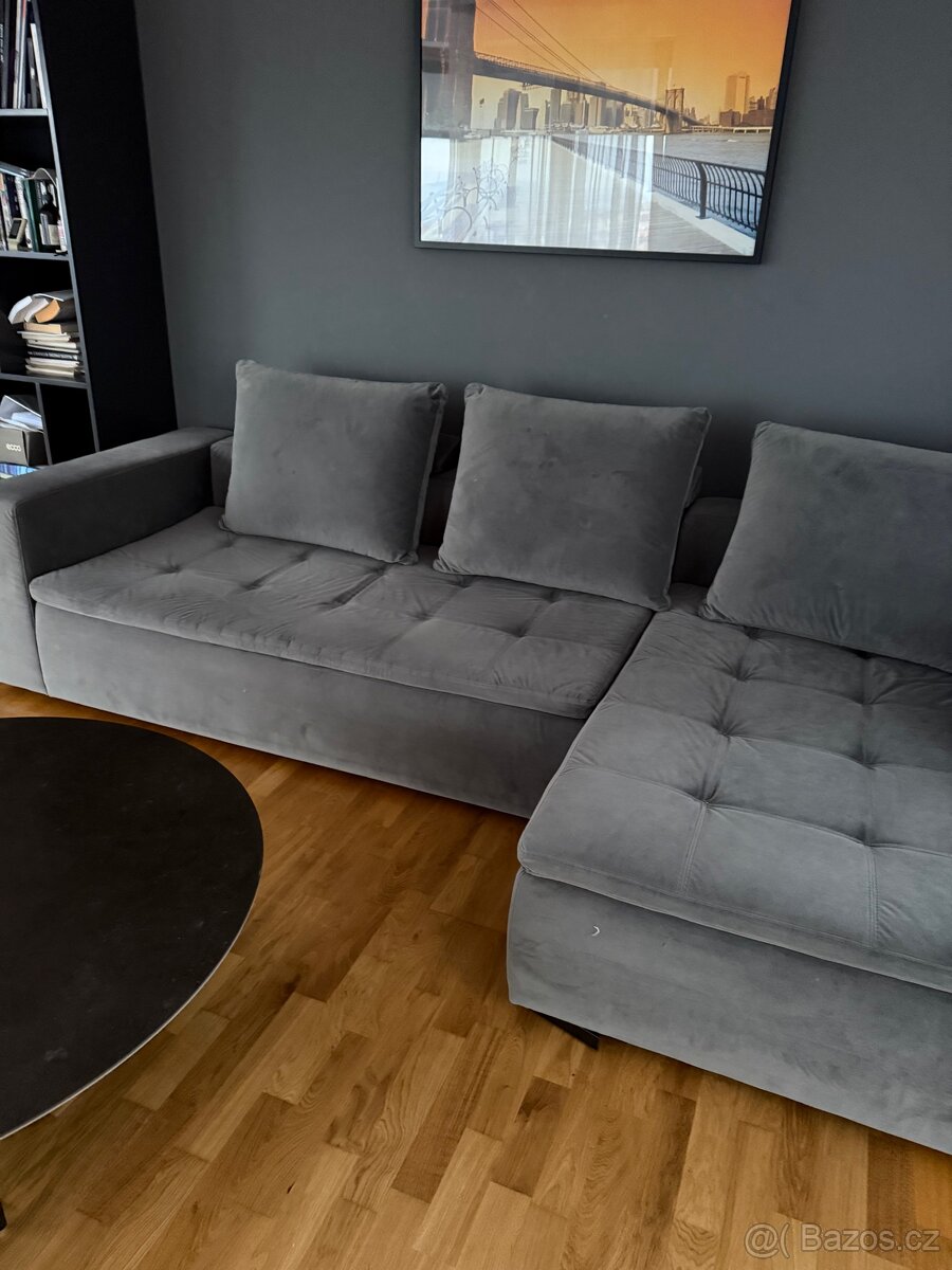 Pohovka Mezzo šedá Velvet - 4