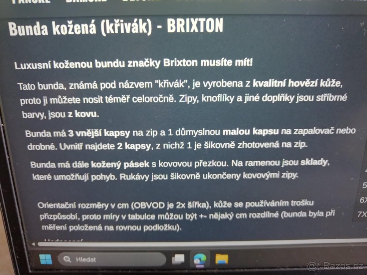bunda kožená (křivák) - BRIXTON Vel.3XL - 4