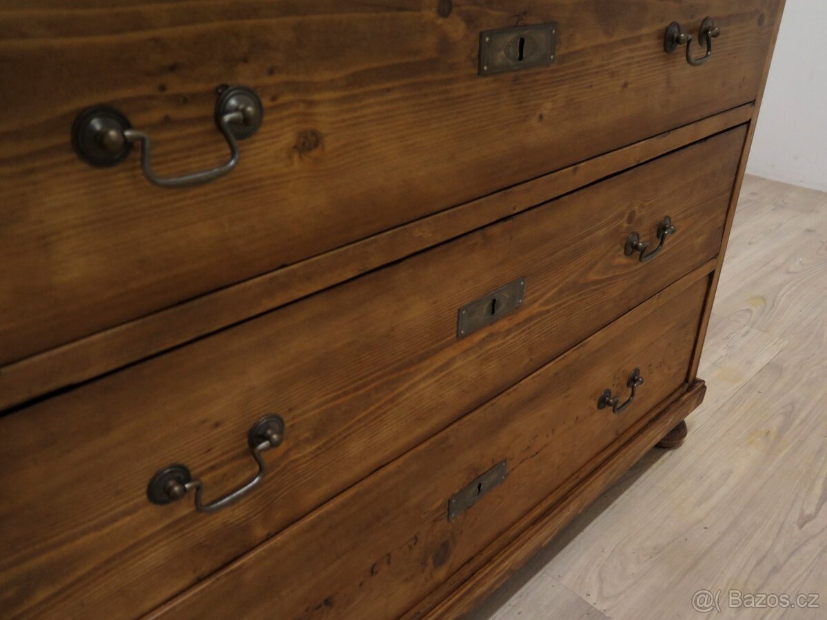 Originál stará komoda z masivu po renovaci - 4