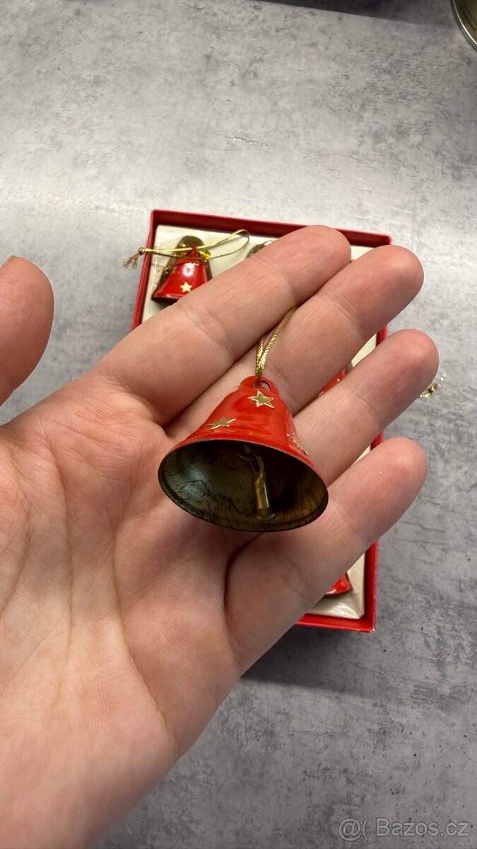 Retro vánoční zvonečky kovové - 4