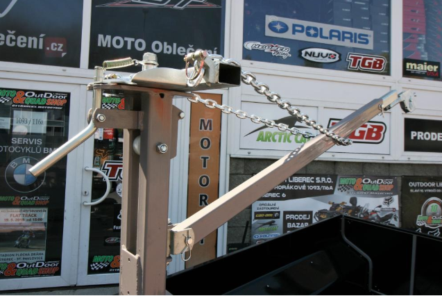 Vozík za čtyřkolku dvounápravový kovový, plechový SHARK WOOD - 4