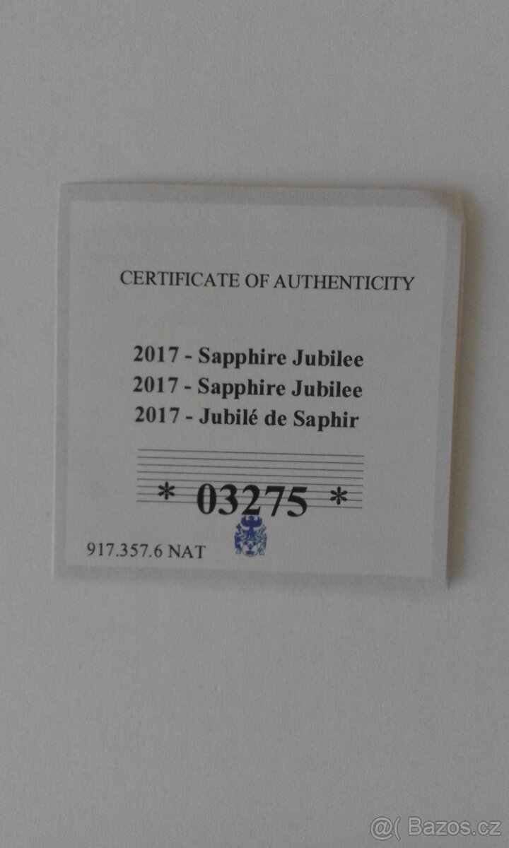 Gigantická ražba "Královna Alžběta II. Safírové výročí - 4