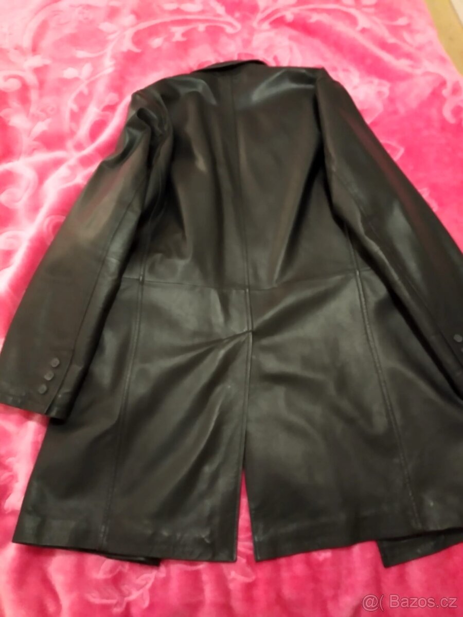 Kožený dlouhý kabát - 4