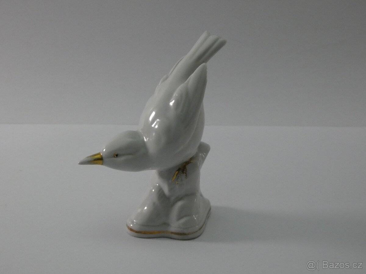 Stáry porcelánový ptáček - 4
