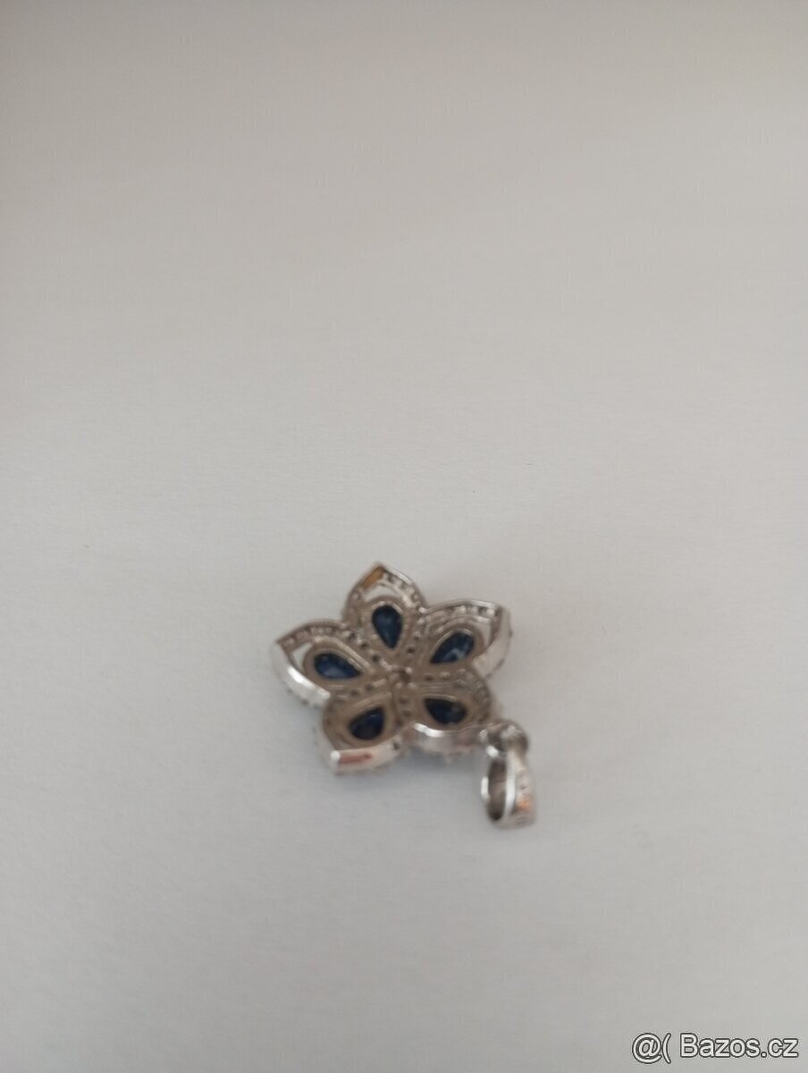 přívěšek se safíry ve stříbře (Ag) - 4