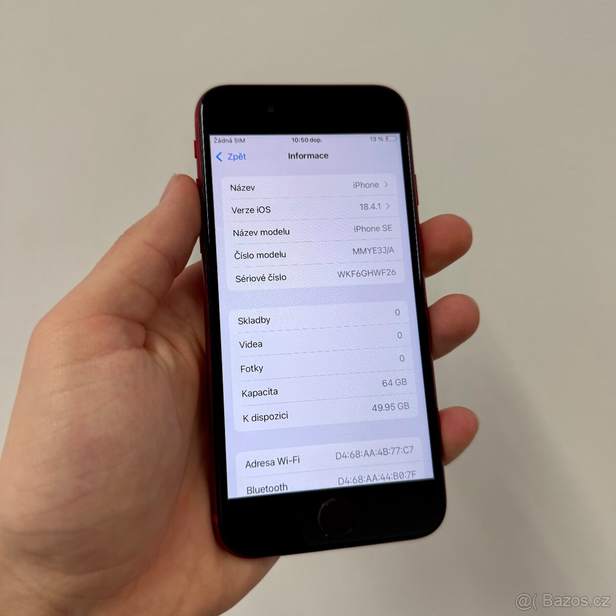 ZÁNOVNÍ APPLE IPHONE SE3 64GB-ČERVENÁ, BATERIE 100% - 4