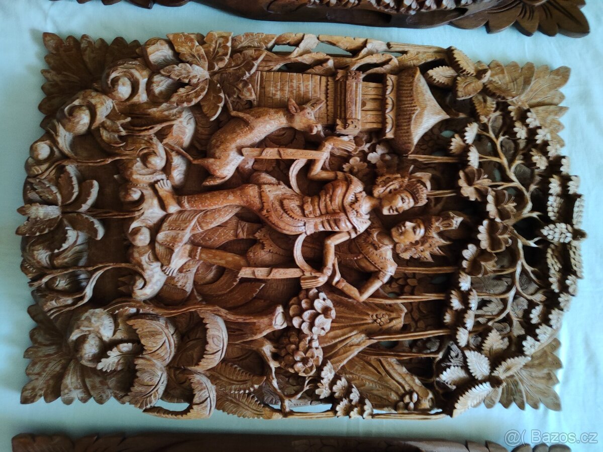 3 Balijské 3D obrazy dedina Mas - 4