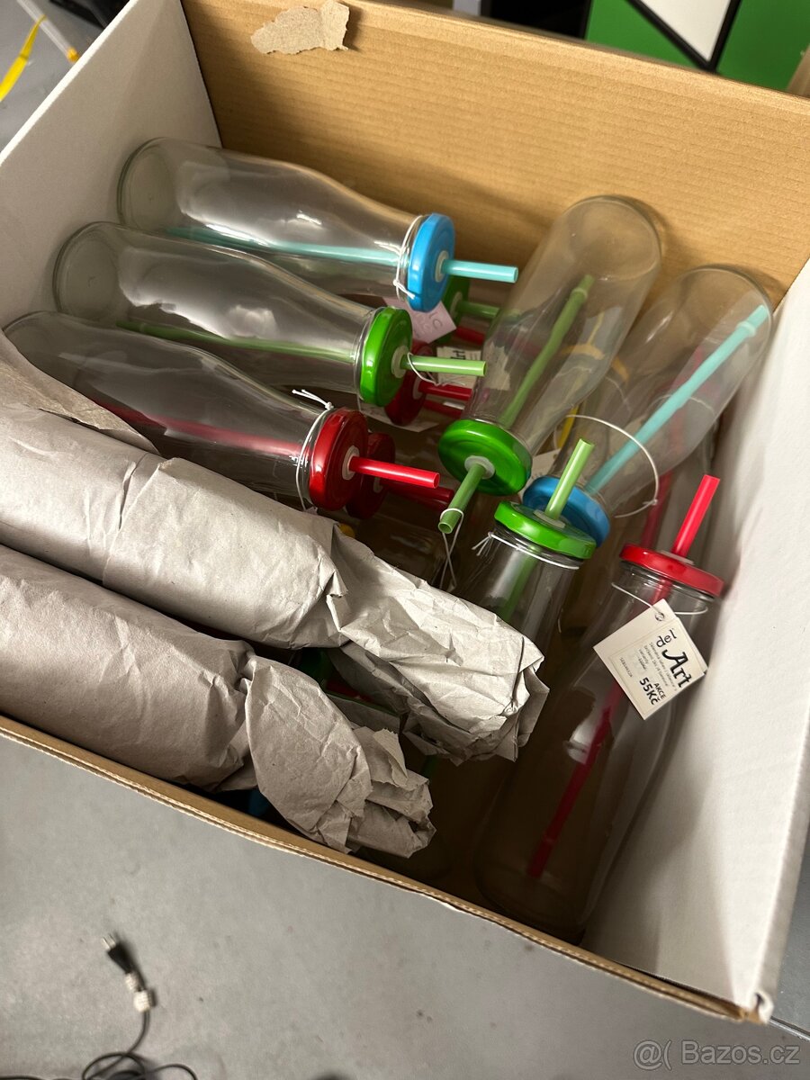 Skleničky s brčkem 30 ks nove - 4