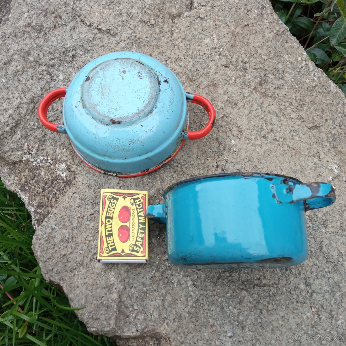 Smaltované modré nádobíčko pro panenky - 4