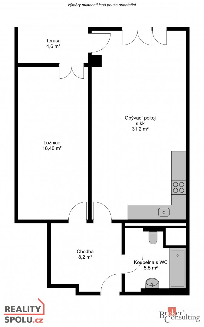 Podnájem, byty/2+kk, 66 m2, Tovární, Liberec X-Františkov, 4 - 4