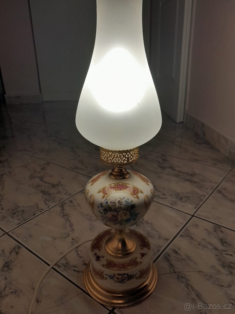 Stará lamp, lampička porcelán z Itálie - 4