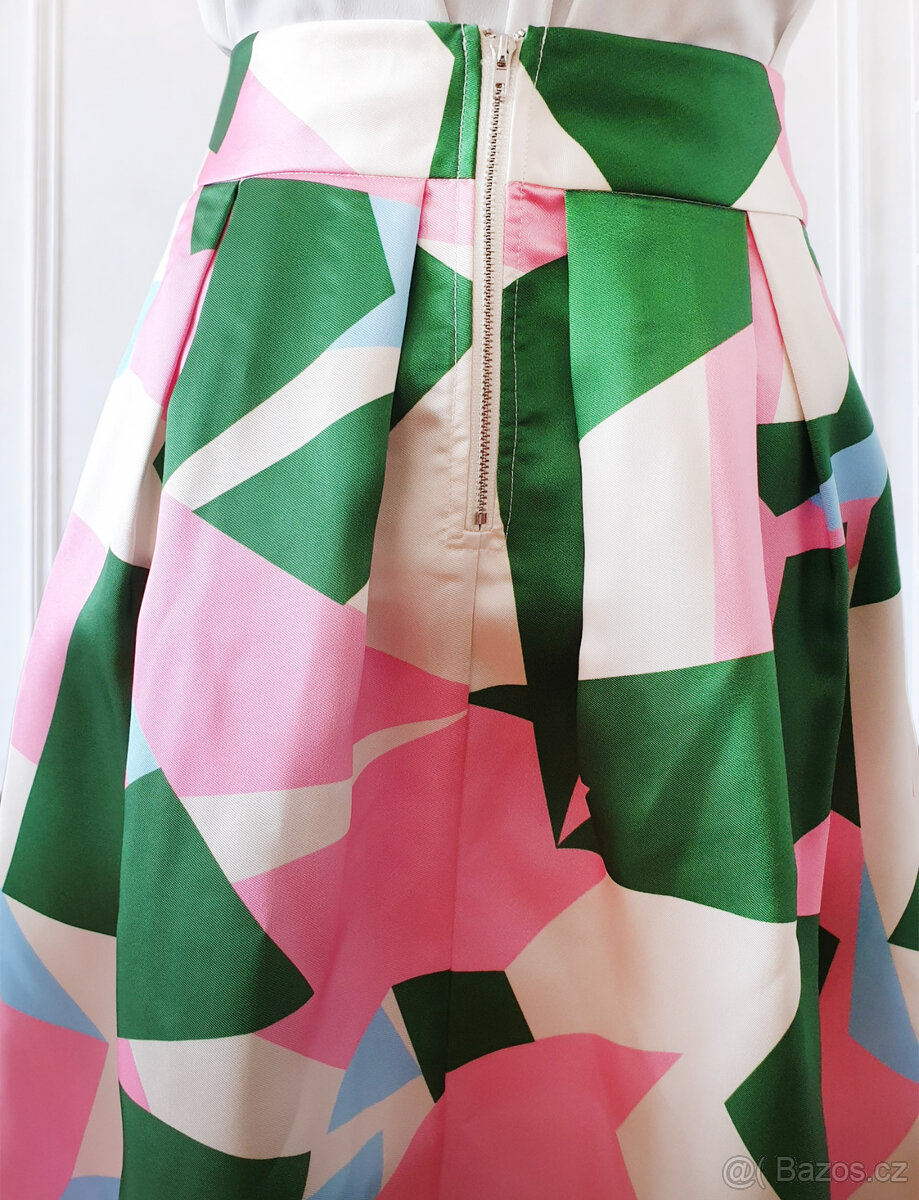 Potištěná sukně s kapsami - 4