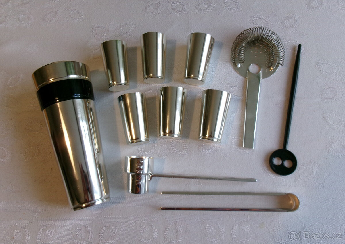 Retro šejkr shaker, barmanská sada - 4