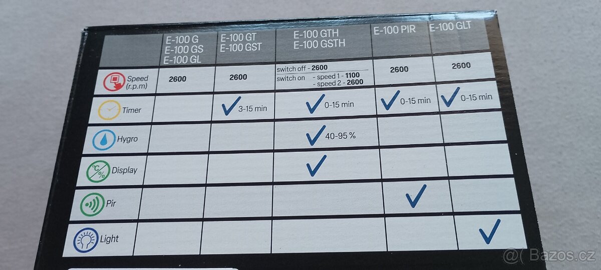 CATA e100 GTH-ventilátor koupelnový - 4