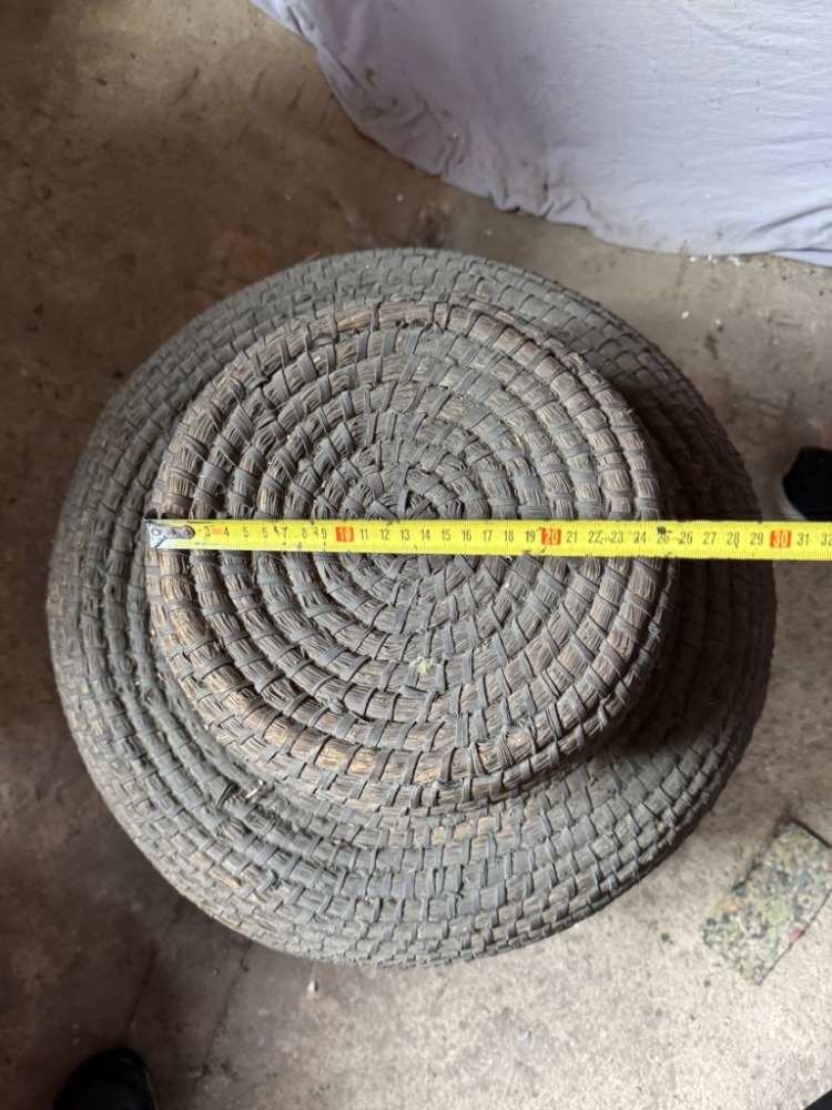 Nádoba ze slámy na peří , 2 ks ošatky - 4