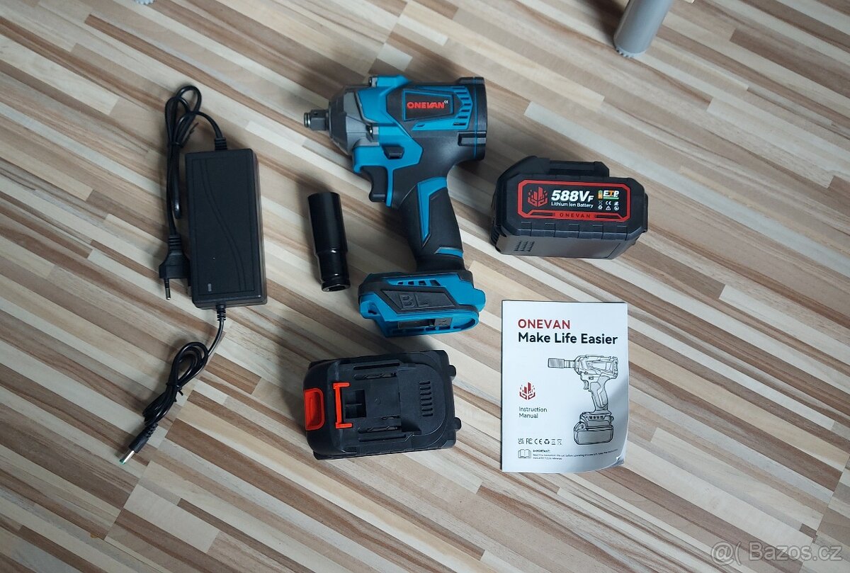 Aku Rázový utahovák+2aku(Ne Makita 18V)+nabíječka, nové. - 4