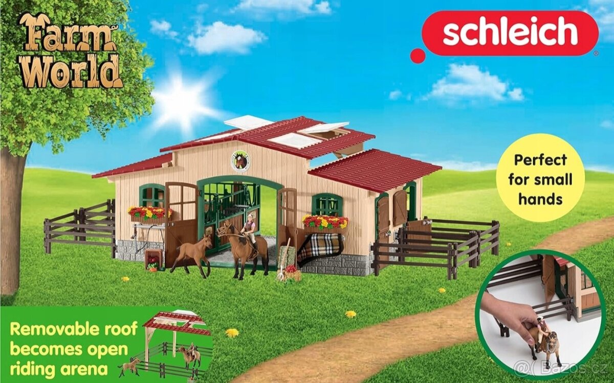 Schleich 42195 Stáj s koňmi a příslušenstvím, od 3 let, FARM - 4