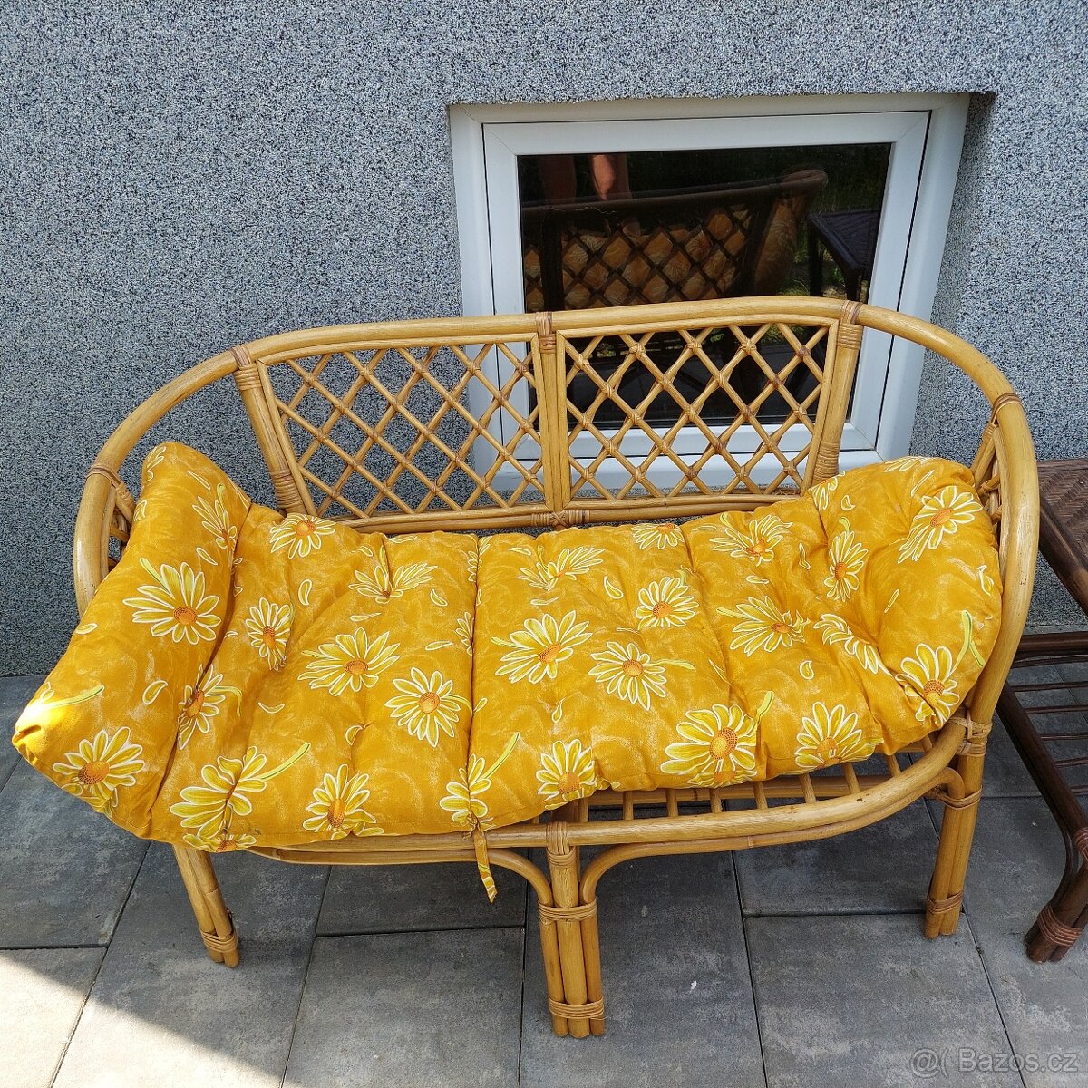 Ratanova lavice BAHAMA světle hnědá + tmavý stolek - 4