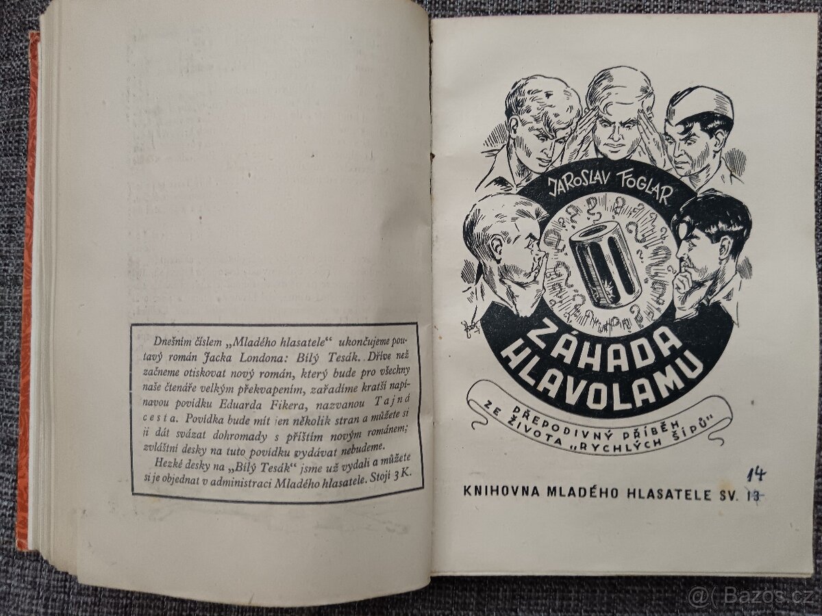 J. Foglar: 5x Knihy- Mladého hlasatele. 1938-9. Rychlé šípy. - 4