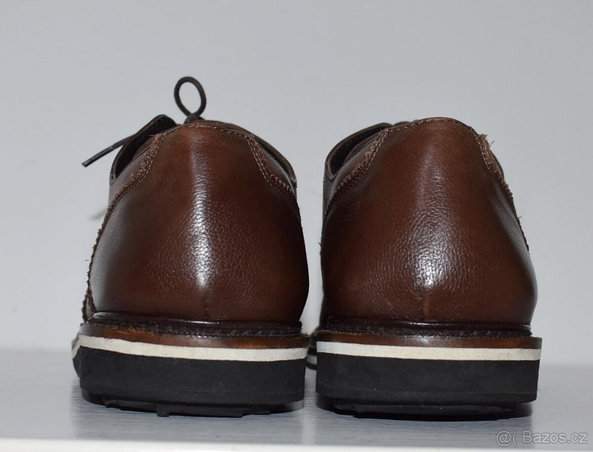 Pánské kožené boty brogue derby, vel. 43 - 4