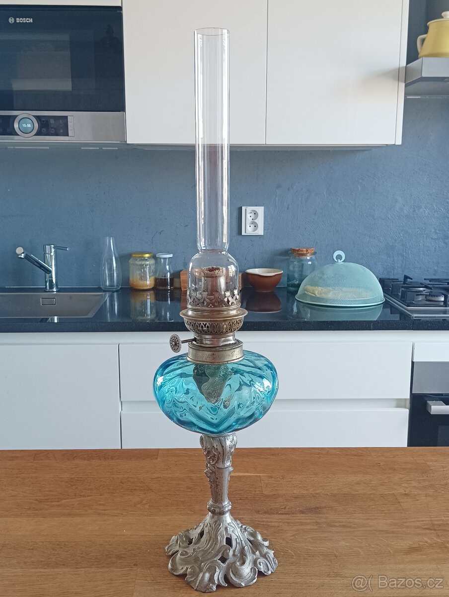 SECESNÍ STAROŽITNÁ PETROLEJKA GAUDARD,FRANCE1900–ART NOUVEAU - 4