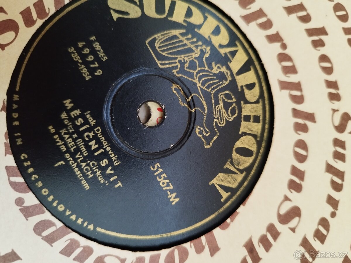 Gramofonové desky z 50. Let. Šelakové, nepoškrabané - 4