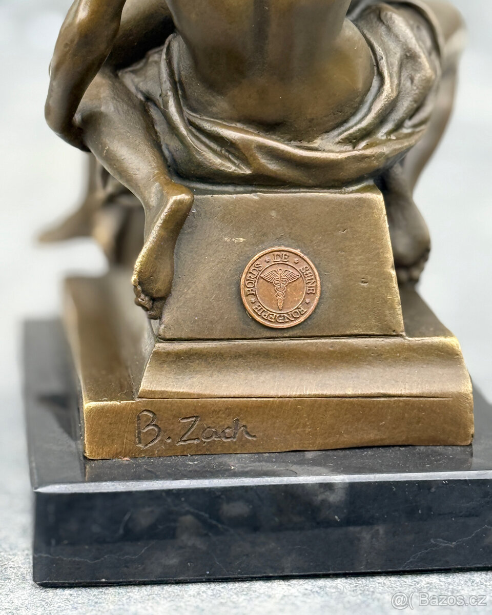 Erotická bronzová socha Obnažený milenecký pár smyslný dekor - 4