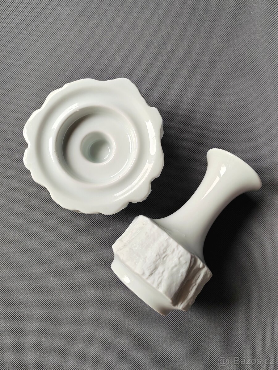 Sada neobvyklého porcelánu svícen+váza Bareuther Waldsassen - 4