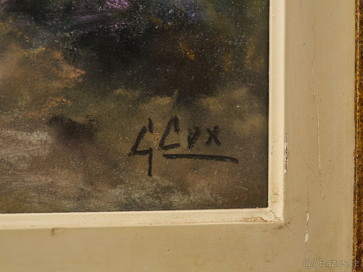 Cox Garstin (1892–1933), krajina, pastel pod sklem, 73 × 63 - 4