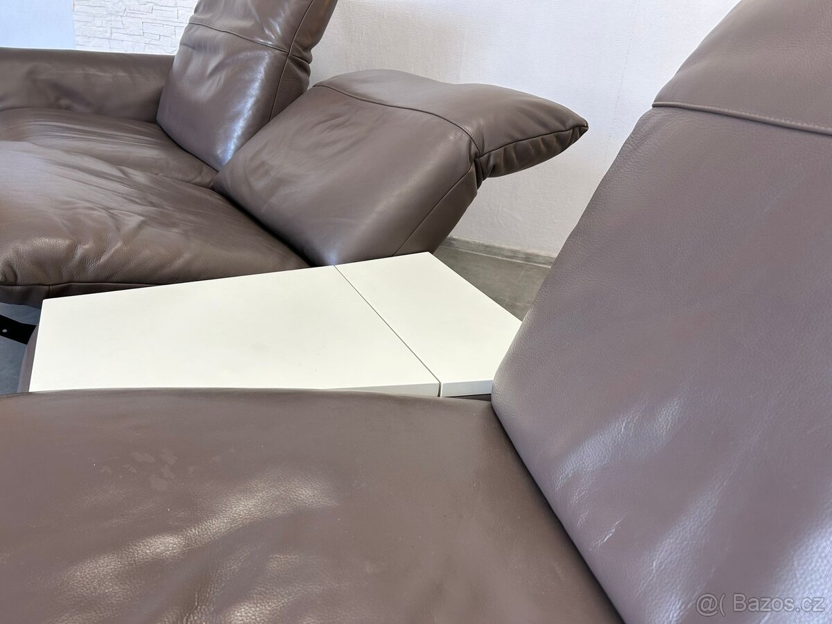 Kožená rohová pohovka Koinor (elektrická relaxační funkce) - 4