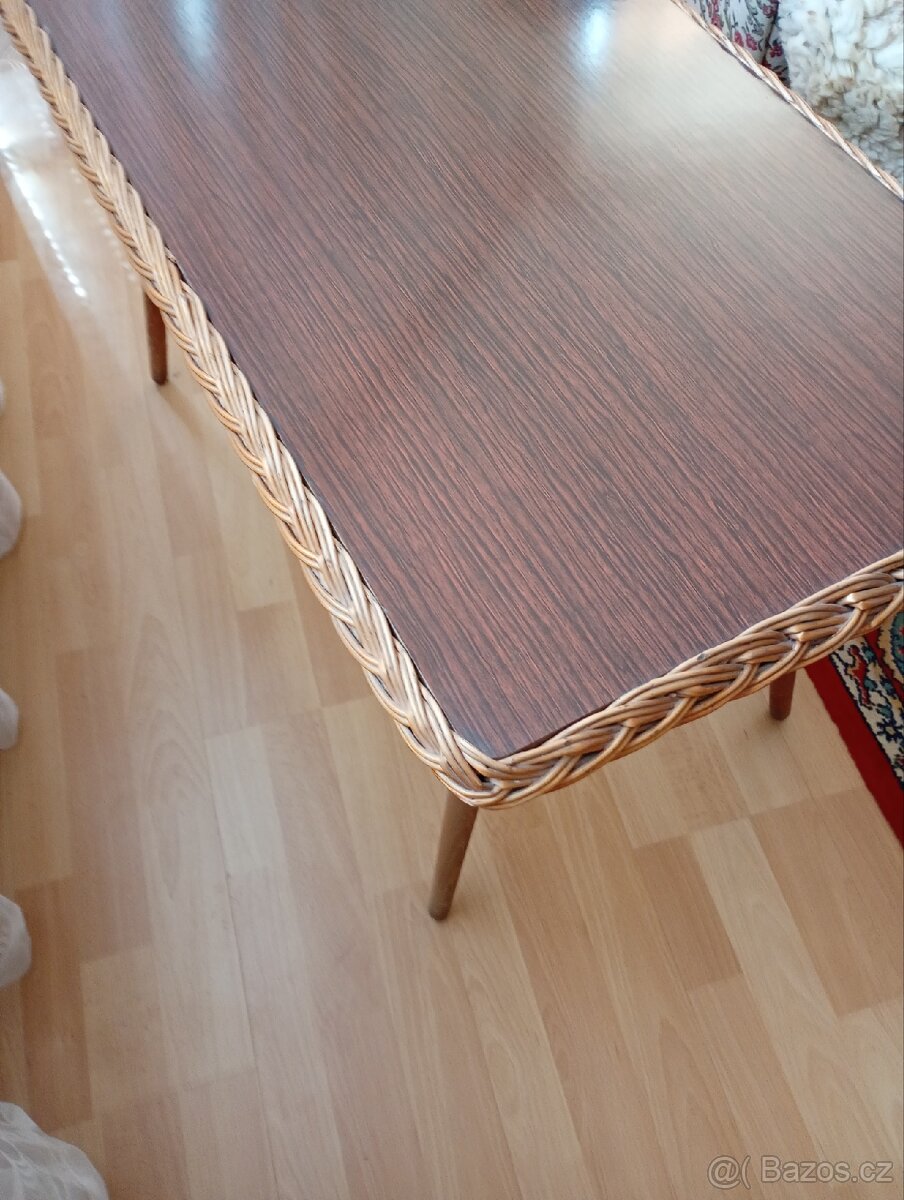 Retro konferenční stolek s poličkou - 4