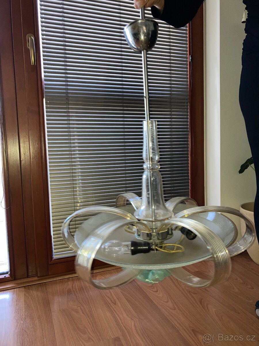Art deco skleněný lustr - 4