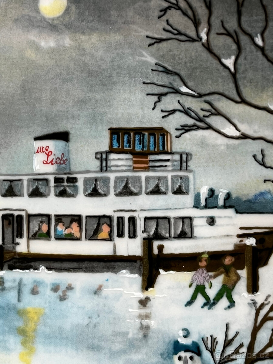 Sběratelský talíř 24 cm Roční období Zima, Scherzer - 4