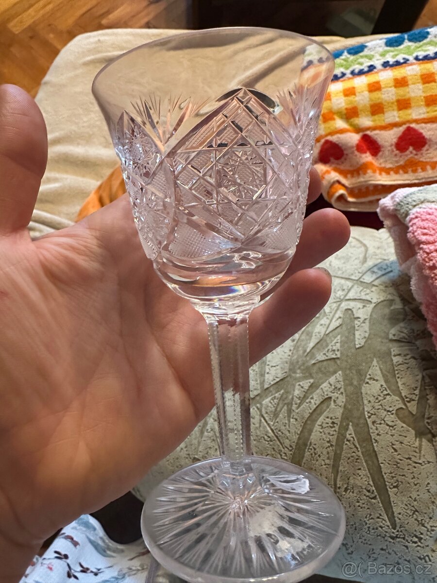 Sklenky a panákovky broušené sklo - 4