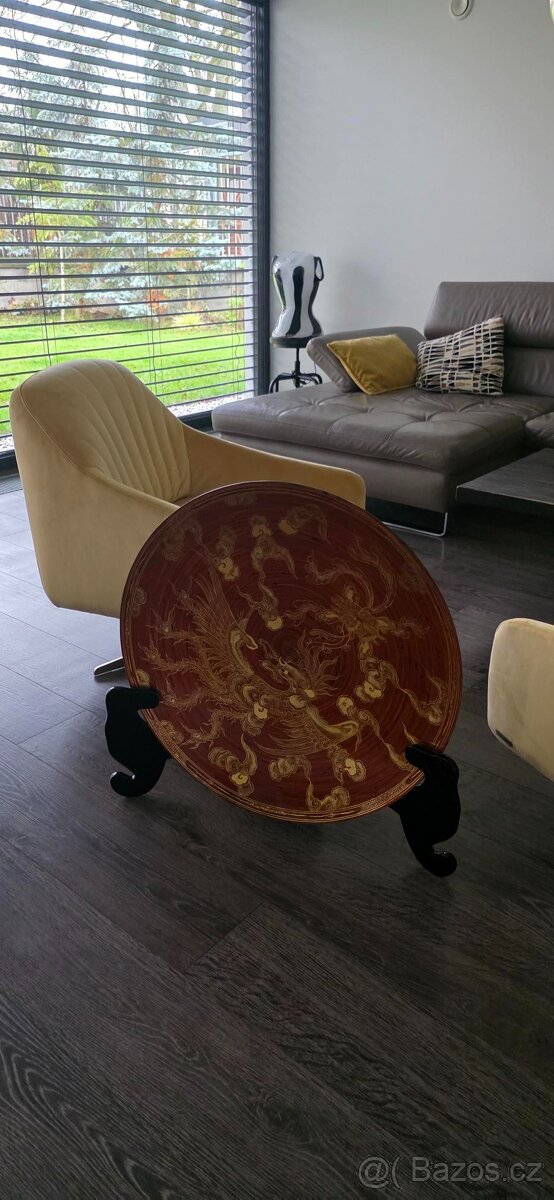 Dekorativní dřevěný talíř 69 cm - 4