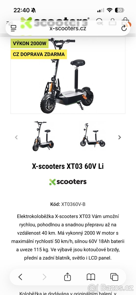X-scooters XT-03 60-li elektrokoloběžka - 4