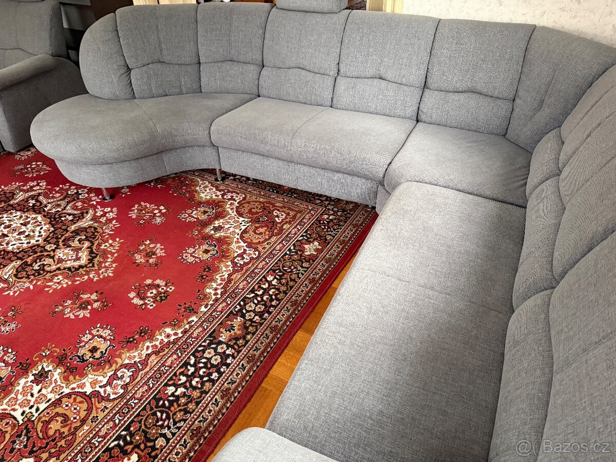 Šedá sedací souprava + křeslo - 4