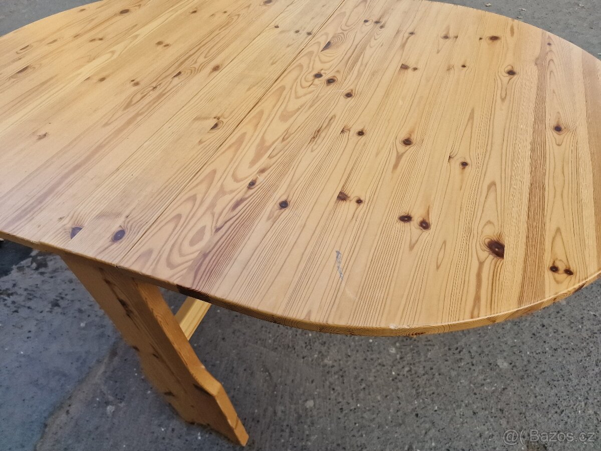 Stůl Jídelní Dřevo Rozkládací 18x90 výška 74/90x134 cm - 4