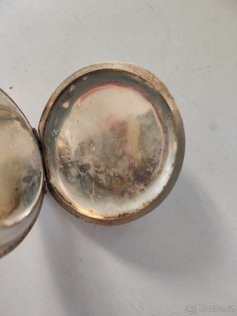 Stříbrné kapesní hodinky NELHEM-PAM top stav - 4