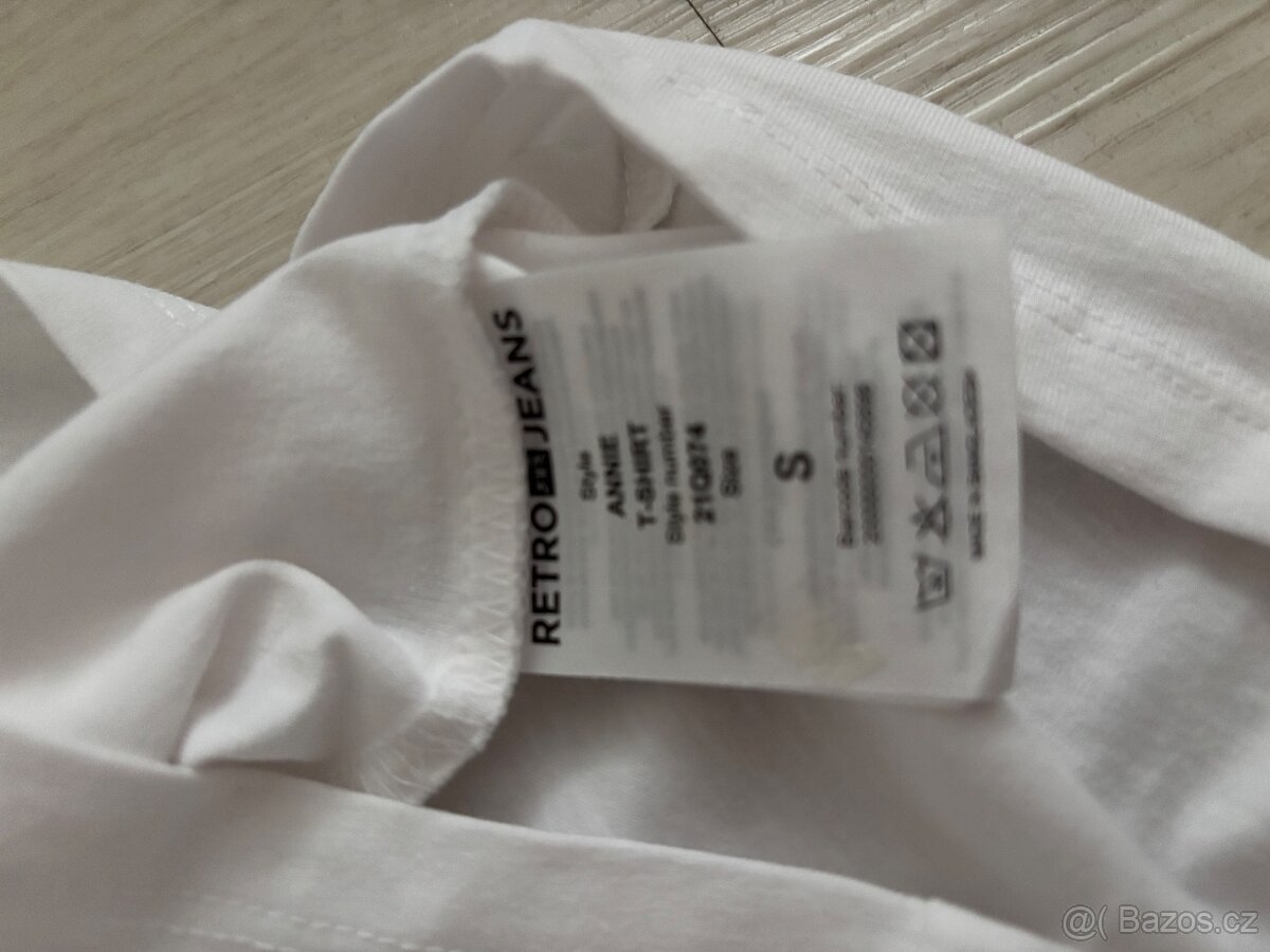 Dámské bílé tričko Retro, vel.S, NOVÉ - 4