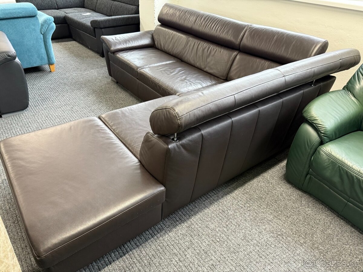 Sedací souprava rohová - kožená - zánovní - 4