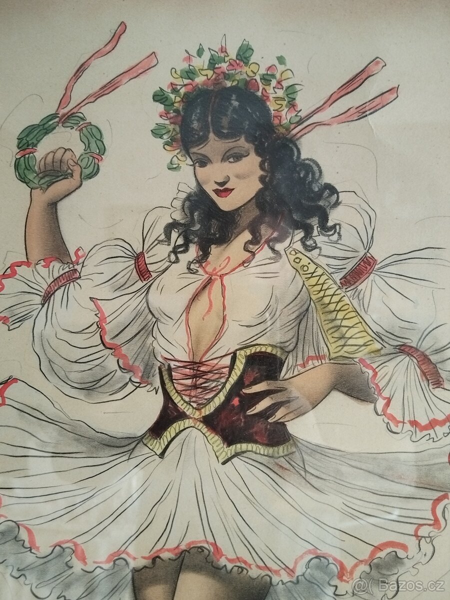 obraz TANEČNICE S VĚNEČKEM, Jaroslav Štika - 4