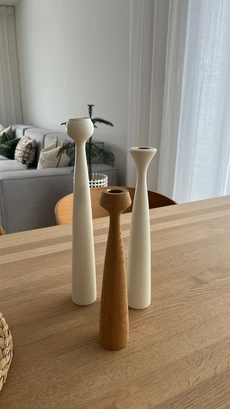 Designové svícny Applicata bílá/dub - 4