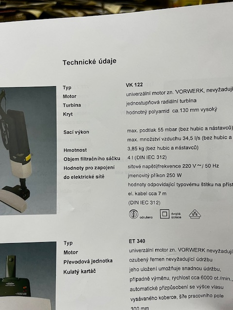 vysavač Vorwerk VK 122 - 4
