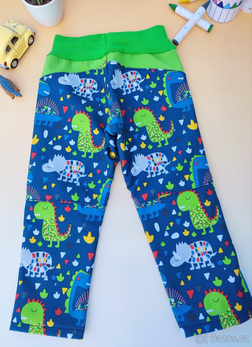Dětské softshellové kalhoty dinosauři vel.104 - 4