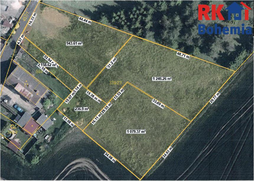 Prodej, stavební pozemek 1050 m2, Plazy - část Valy, Mladá B - 4